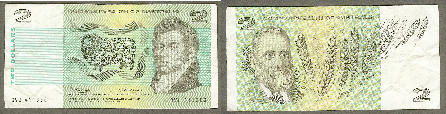 Australian $2 Phillips/Wheeler 1972 aVF